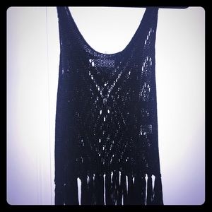 Towne Black Crochet tank top